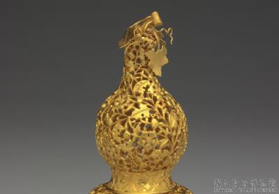 图片[3]-Pair of golden gourds representing a myriad generations of descendants, Qing dynasty (1644-1911)-China Archive